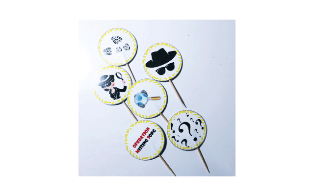 Διακοσμητικά Cupcake Toppers Μυστικός Πράκτορας (12/pk)