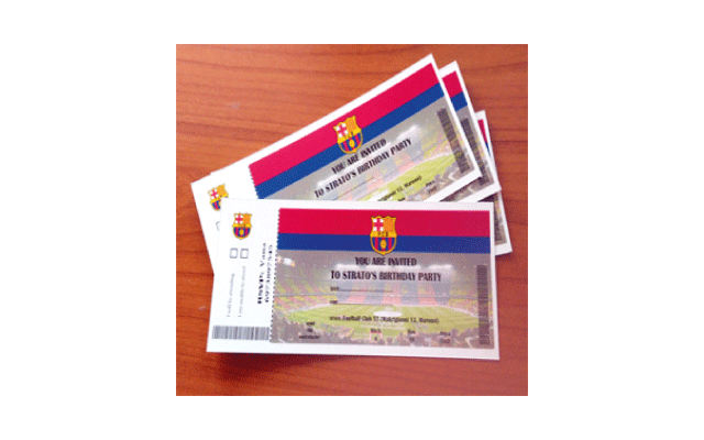 Πρόσκληση Πάρτυ Εισιτήριο Αγώνα Barcelona FCB