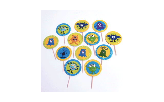 Διακοσμητικά Cupcake Toppers Little Monsters (12τεμ)