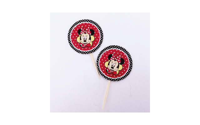 Minnie Mouse Διακοσμητικά Cupcake Toppers (12τεμ)