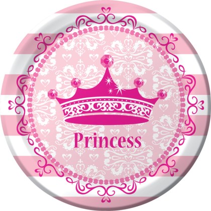 Ροζ Πριγκίπισσα Πιάτα Μεγάλα (8τεμ) για πάρτι