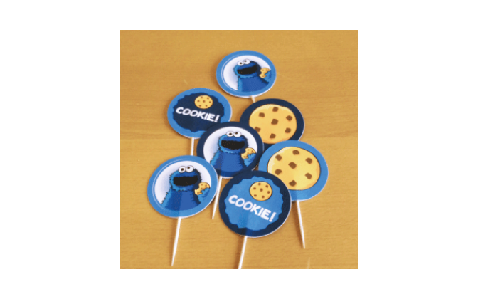 Διακοσμητικά Cupcake Toppers Cookie Monster (12τεμ)