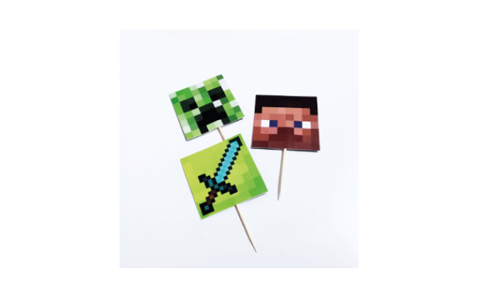 Διακοσμητικά Cupcake Toppers Minecraft 2 (12τεμ)