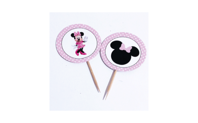 Διακοσμητικά Cupcake Toppers Minnie Mouse (12τεμ)